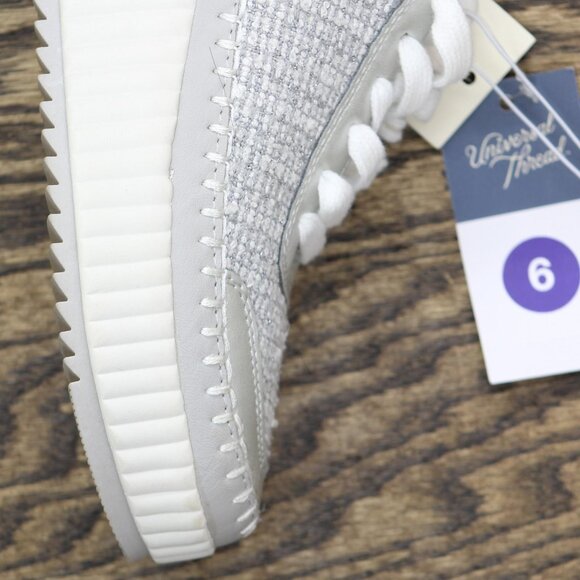 Universal Thread Persephone Sneakers with Memory Foam Insole Silver Gray 6M - Picture 6 of 10